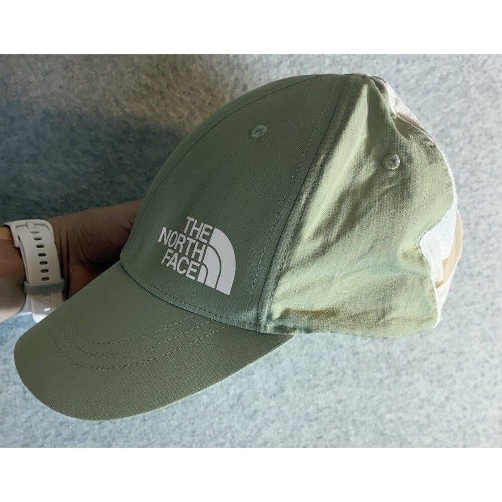 North Face W Sz L/xl Hat Athletic Stretch Quick Dry Sport Moss Green Ponytail